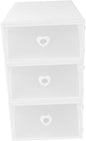 3pcs Transparent Drawer Shoe Storage Boxes Stackable Pp Plastic Organizers with Visual Window for High-heeled Shoes Loafers and Accessories Dustproof and Moisture