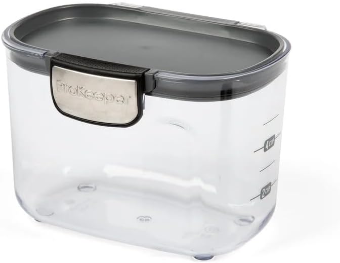 ProKeeper+ by Progressive International Clear Plastic Airtight Food Baker's Kitchen Storage Organization Container Canister Set with Magnetic Accessories (Specialty Flour 1.5-Quart)