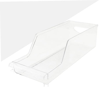 Clear Beverage Storage Rack Stackable Fridge Holder for Cans Food-grade Material Space-saving Organizer for Pantry and Kitchen Efficient Drink Dispenser
