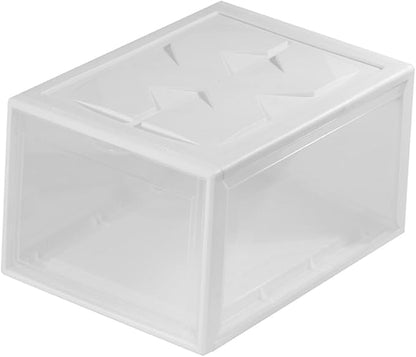 BESPORTBLE Plastic Basketball Shoe Box 36X26X20Cm White Assembly Shoes Container Storage Organizer for Home Closet
