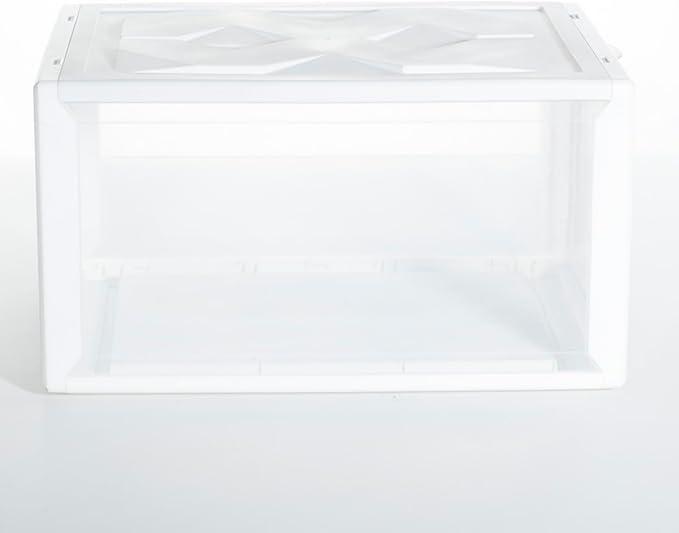 BESPORTBLE Plastic Basketball Shoe Box Storage Container 36X26X20Cm White Shoes Organizer for Home Closet Storage