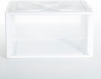 BESPORTBLE Plastic Basketball Shoe Box Storage Container 36X26X20Cm White Shoes Organizer for Home Closet Storage