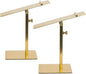 Shoe Display Stand Golden, Risers Stand Countertop Adjustable Shoe Rack Retail Supplies Stainless Steel Shoe Display, 2 Sets of Shoe Rack (Style2, Golden)