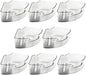 mDesign Plastic Lazy Susan Cabinet Storage Bin with Front Handle for Kitchen Countertop, Pantry, Shelf, Fridge Organization - Hold Food, Drinks, Snacks - Ligne Collection - 8 Pack - Smoke Gray Tint