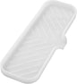 MicoYang Silicone Bathroom Soap Dishes with Drain Spout-Bathroom and Kitchen Sink Organizer,Sponge Holder,Dish Soap Tray,Perfect for Dispenser,Scrubber,Bottle,Cup on Sink or Counter-Translucent 12"×4"