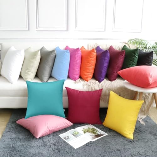 Thmyo 4-Pack 100% Cotton Comfortable Solid Decorative Throw Pillow Case, Square Cushion Cover Pillowcase Sublimation Blank Pillow Covers DIY Throw Pillowcase for Sofa (26x26 inch/ 66x66cm,Green) - Image 4