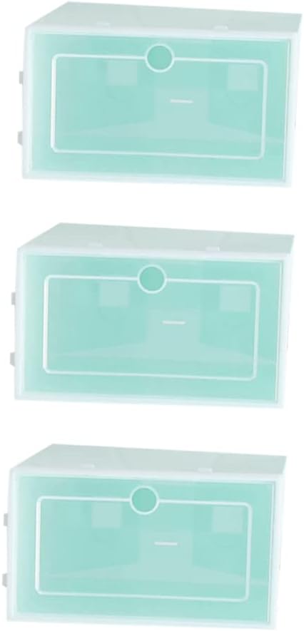 6PCS Stackable Shoe Storage Box Thick Plastic Shoe Containers Foldable Design for Sneakers Closet Organization Space-Saving Solution