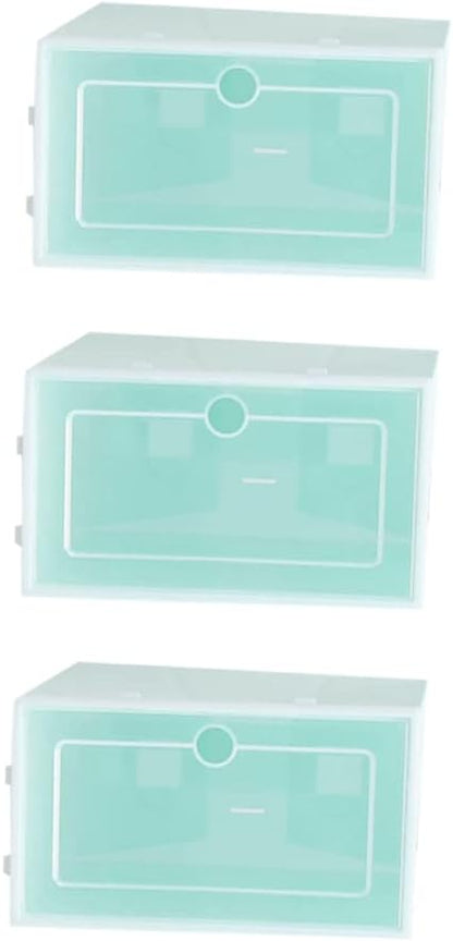 6PCS Stackable Shoe Storage Box Thick Plastic Shoe Containers Foldable Design for Sneakers Closet Organization Space-Saving Solution