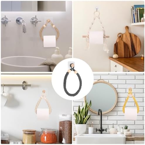 uxcell Toilet Paper Holder, Toilet Tissue Holder Wall Mounted Towel Rings for Home Bathroom Decoration Grey - Image 7