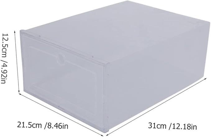 Hemobllo 6Pcs Plastic Shoe Storage Box Clamshell Design Lid Sturdy PP Material Stackable Organizer for Sneakers for Closet and Home Use