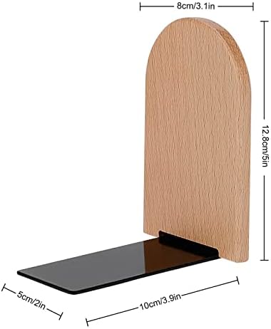 Book Ends Rabbit Carrots Wood Bookends for Shelves to Hold Books Heavy Duty Non-Skid Book Stoppers Wood Decorative Home Office School - Image 4