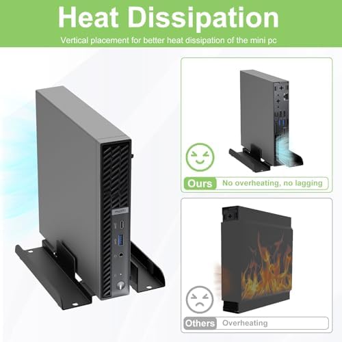 Universal Mini PC Desk Stand for Dell HP Lenovo Adjustable Vertical Desk Stand for Dell OptiPlex MFF 7050 7060 Lenovo ThinkCentre M910Q M700 HP EliteDesk 800 Mini PC Desk Mount Holder - Image 5