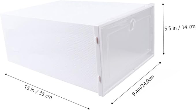 Zerodeko 6pcs Transparent Stackable Shoe Boxes Drawer Type Plastic Storage Containers with Breathable Design for Mens Shoes Dustproof Organizer