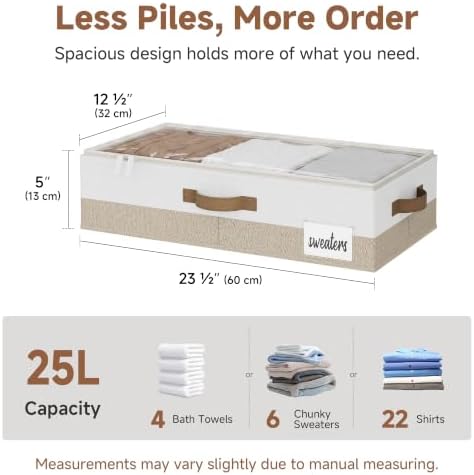 StorageWorks 5 Inch Low Profile Under Bed Storage Containers with Clear Lid - Image 2