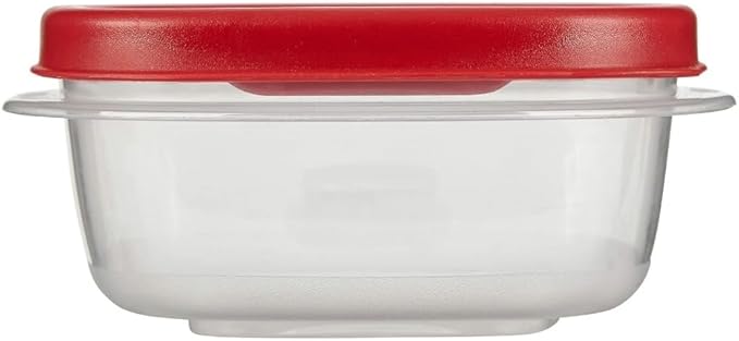Rubber maid Food Storage Containers, 1.25 Cup Food Storage Containers, 9 Peice Set, Easy Find Lids, 4 Containers, 4 Lids Chalk Pen And Chalk Labels