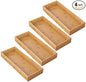 mDesign Wooden Bamboo Drawer Organizer - 15" Long Stackable Storage Box Tray for Kitchen Drawers/Cabinet - Utensil, Silverware, Spatula, and Flatware Holder - Echo Collection - 4 Pack, Natural Wood
