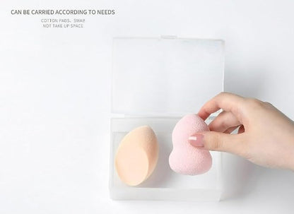 transparent cotton pads/swabs large capacity storage box with PP material, easy to use and take,beautiful design, muti-purpose, moisture-proof and dust-proof (Travel Storage Box high47mm)