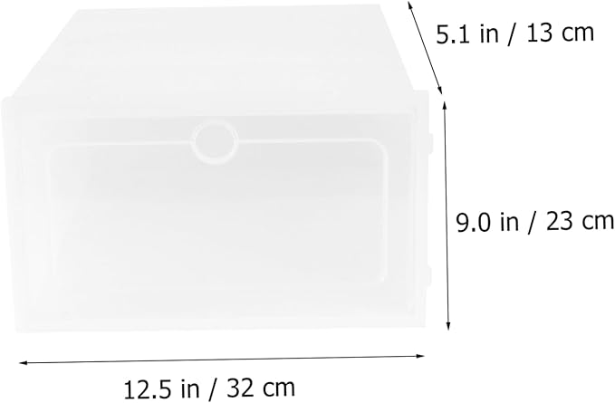 2pcs Stackable Shoe Storage Box Thicken Plastic Shoe Container for Closet Organization Large White for Sneaker Display and Easy Access
