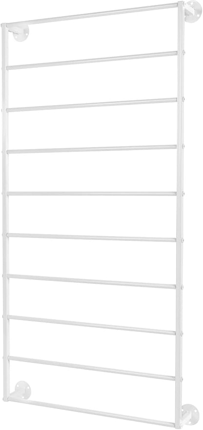 Wall Mounted Scarf Rack 10 Tier Scarf Display Stand White Metal Scarf Holder Organizer Rack Commercial Clothing Flower Store Wall Mounted Ribbon Storage Rack for Towel Scarf Ribbon