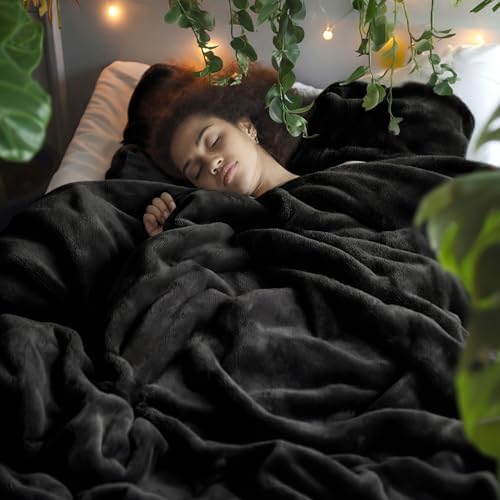Bedsure Soft Cozy Warm Fleece Bed California King Blanket Black 102"x96" - Image 2