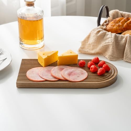 MyGift Art Deco Style Fluted Acacia Wood Arch Decorative Vanity Display Tray – Elegant Home Décor, Stylish Decorative Perfume Makeup Catchall Tray for Bathroom, Bedroom, & Living Room - Image 4