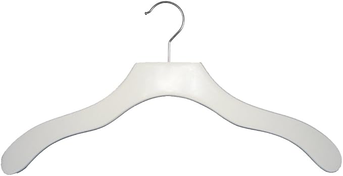 NAHANCO Contemporary Collection: Wooden Shirt Hanger, White (Pack of 100)