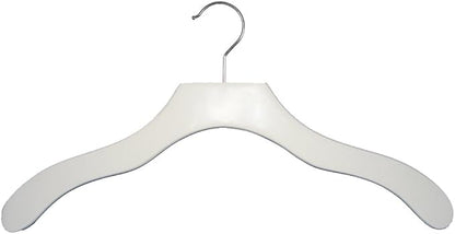 NAHANCO Contemporary Collection: Wooden Shirt Hanger, White (Pack of 100)