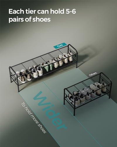 SONGMICS 2-Tier Metal Shoe Rack, Shoe Orgainzer, 44.9" Wide, Holds 18 Pairs - Image 5