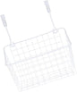 INOOMP White Hanging Storage Rack Over Door Basket Organizer for Kitchen Bathroom Office Cabinet Rust Coated Hanging Basket Shelf Easy Install Needed