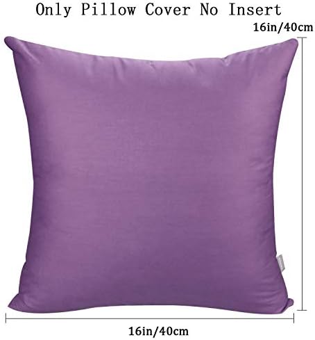 Thmyo 4-Pack 100% Cotton Comfortable Solid Decorative Throw Pillow Case, Square Cushion Cover Pillowcase Sublimation Blank Pillow Covers DIY Throw Pillowcase for Sofa(16x16 inch/ 40x40cm,Purple) - Image 5