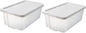 SEWACC Stackable Plastic Shoe Storage Boxes with Lids, Household Shoe Organizer Cases for Closet and Kitchen, 2pcs Set