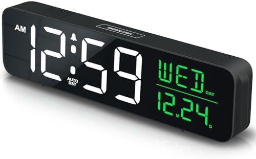 Peakeep Large Display Digital Alarm Clock for Bedroom with Date Day of Week by PEAKEEP