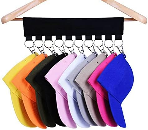 VIGAN Hat Organizer Holder Baseball Cap Rack Home Organizer Storage Wall Door Hanger Holder Closet Hanger Kitchen Towel Storage Rack (Black)