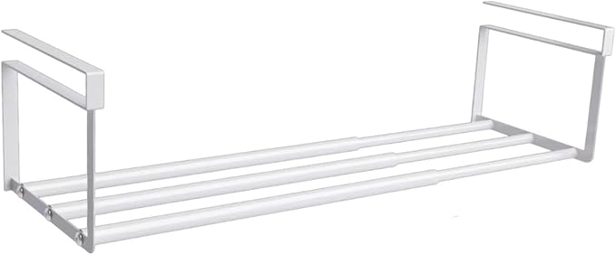 Hanging Shelf for Shoes and Books, Metal Under Cabinet, White
