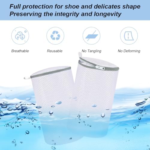Vivifying Shoe Washing Machine Bag, 2 Pack Honeycomb Mesh Laundry Bag with Zipper for Sneakers, Running Shoes, Sock, Bras, Delicates and Toys - Image 4