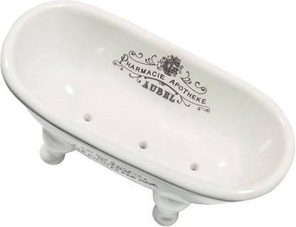 1 Piece 5.7" Mini Ceramic Clawfoot Double Ended Bathtub Soap Dish Vintage Decortative Soap Dish