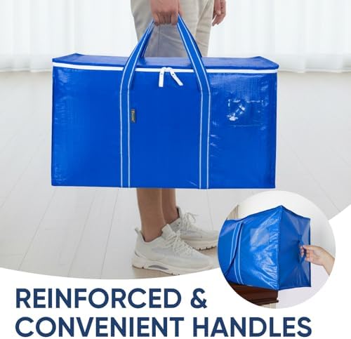 BALEINE 8-Pack Oversized Moving Bags with Reinforced Handles, Heavy-Duty Storage Tote for Clothes, Moving Supplies (Royal Blue, 8-Pack) - Image 4