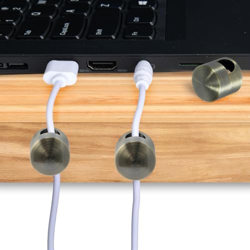 SmallCat 6Sets Charger Holders for Cords, Antique Copper Adhesive Cord Clip - Image 6
