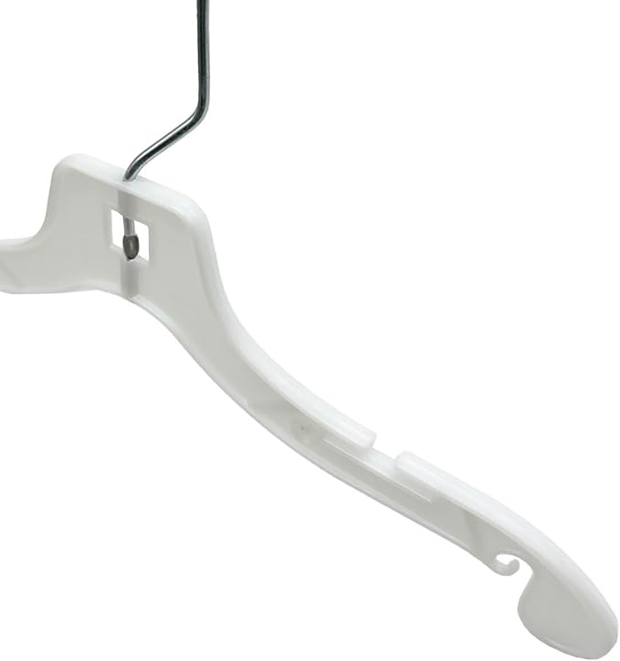NAHANCO Children’s Plastic Shirt Hangers, Super Heavy Weight - 12" White (Pack of 100), Made in USA