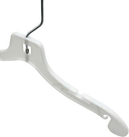 NAHANCO Children’s Plastic Shirt Hangers, Super Heavy Weight - 12" White (Pack of 100), Made in USA