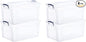 Superio Storage Bins with Lids, Clear Plastic Containers for Organizing, Stackable Totes, BPA Free, Odor Free, Organizer Boxes for Home, and Dorm (4 Pack, 28.5 Qt)