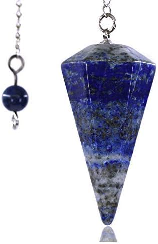 Faceted Mixed gemstone crystal pendulum point reiki chakra pendant bead Chain 6''