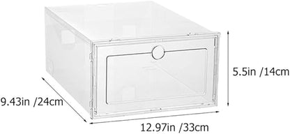 4pcs Stackable Shoe Storage Boxes with Thickened Foldable Drawers, 33X24X14Cm Organizer for Cabinets and Closet Sneaker Storage
