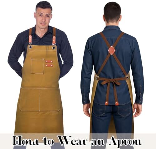 Chef Cotton Canvas Apron for Men Women with Pockets - Image 4