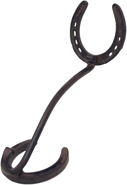 Treasure Gurus Cast Iron Horseshoe Cowboy Hat Rack Wall Hook Coat Hanger Holder Rustic Western Decor