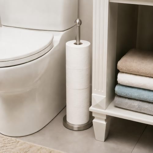 Toilet Paper Holder Stand for 4 or 5 Rolls - Brushed Nickel - Image 3