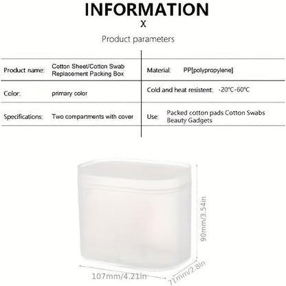 home transparent cotton pads/swabs large capacity storage box with PP(polypropylene) material, easy to use and take,beautiful design, muti-purpose, moisture-proof and dust-proof (Home)