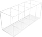 QPEY Large Acrylic Pen Holder 4 Compartments,Clear Pen Holder Organizer Makeup Brush Holder for Office Desk Accessories,Cosmetic Brush Storage Box,Dorm,Bathroom,Kitchen (Clear)