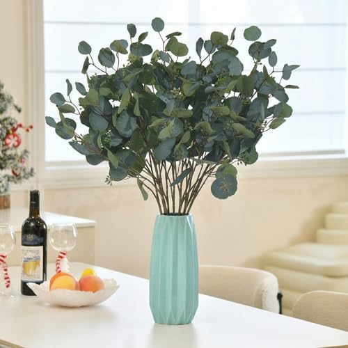 3 PCS 28" Artificial Eucalyptus Stems with Buds & Leaves, Green - Image 6