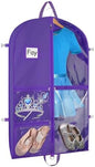 Zilink Clear Dance Costume Garment Bag for Dancers 40" Garment Bag for Dance Competitions with 5 Clear Zipper Pockets for Dance Costumes Closet Storage, Purple